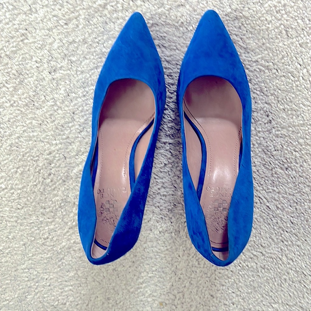 Vince Camuto Blue Suede Stilettos